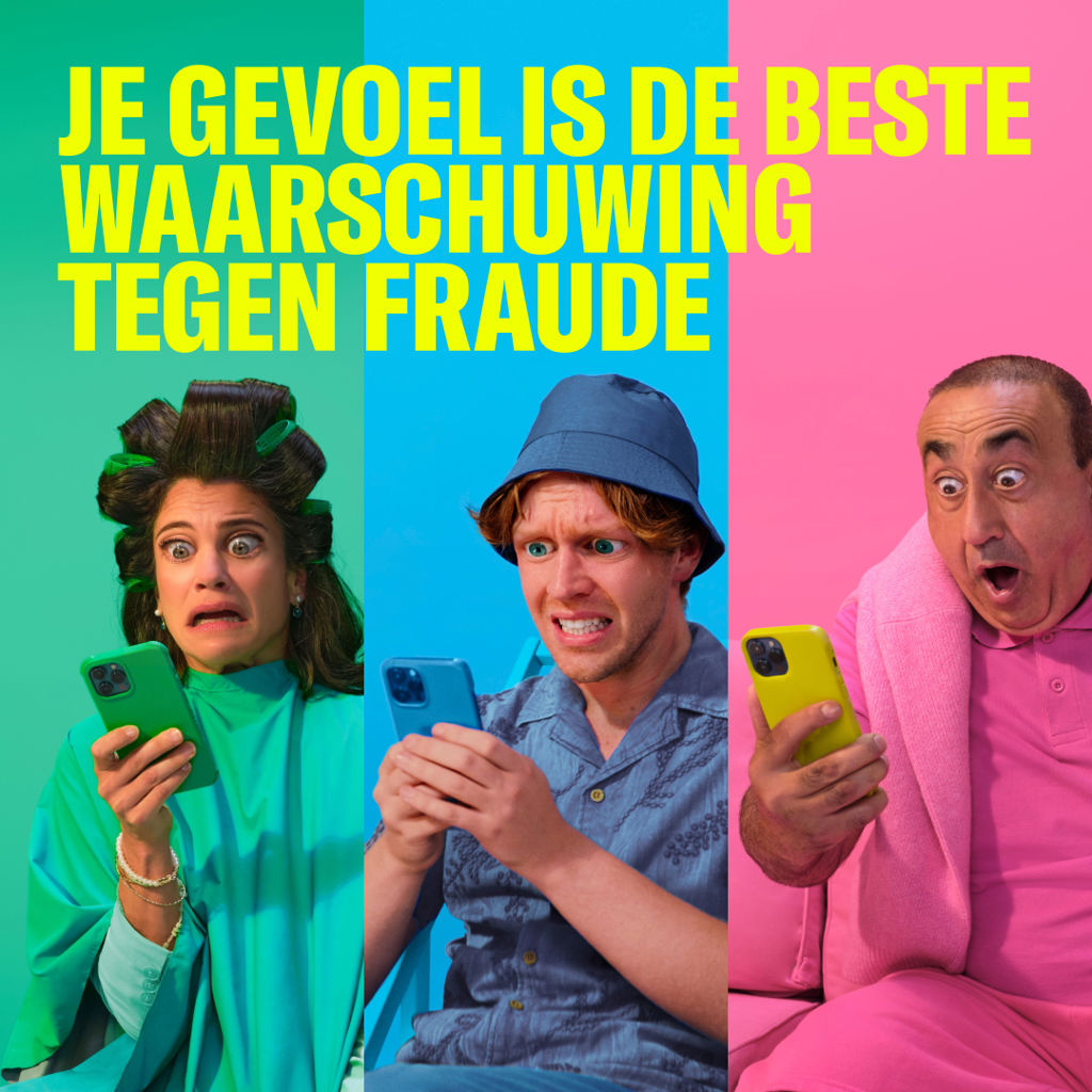 Visual fraudecampagne 'je gevoel is de beste waarschuwing tegen fraude'