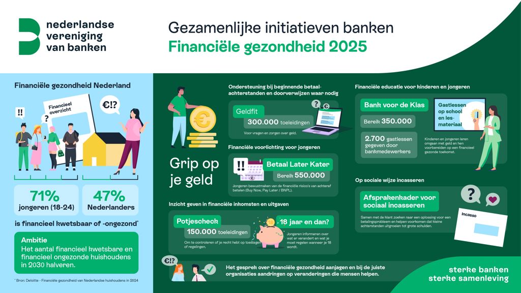 Infographic visual over financiële de gezondheid van Nederland